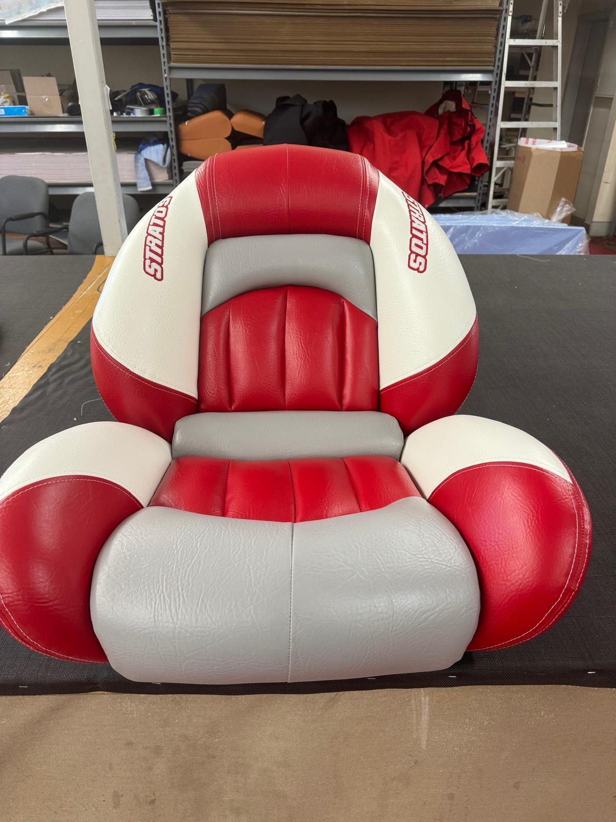 Custom bass-boat pedestal seat re-upholstery