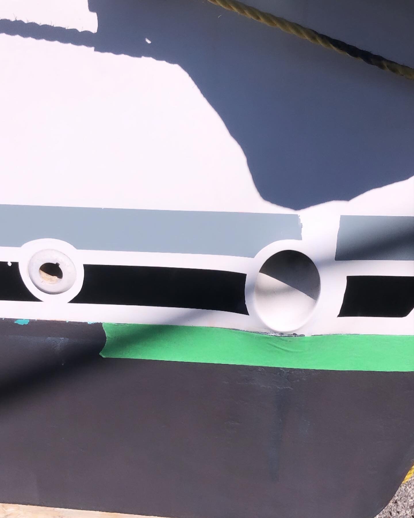 The hull fitting area rebuilt and faired after repair